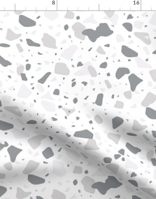 Grey Blue Marble Chips French Provincial Winter Terazzo Fabric