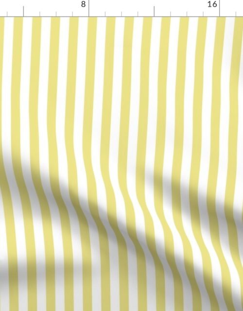Half Inch 1/2" Picnic Stripes in SpringtimeYellow and White Fabric