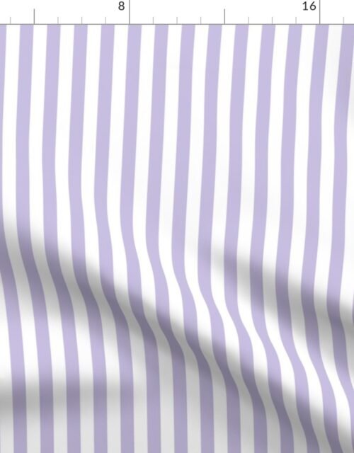 Half Inch 1/2" Picnic Stripes in Springtime Lavender and White Fabric