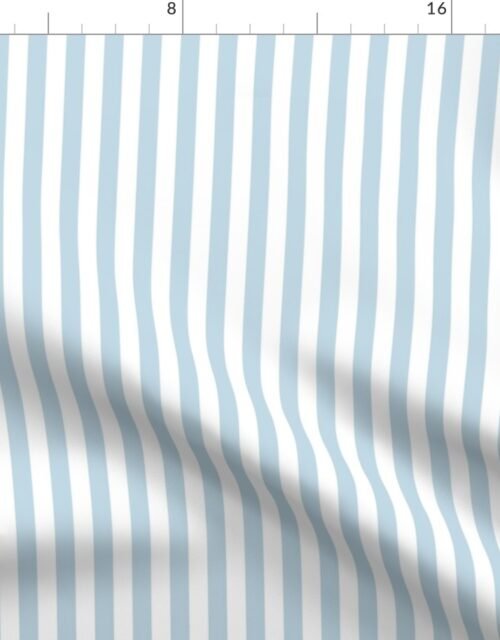 Half Inch 1/2" Picnic Stripes in Springtime Sky Blue and White Fabric