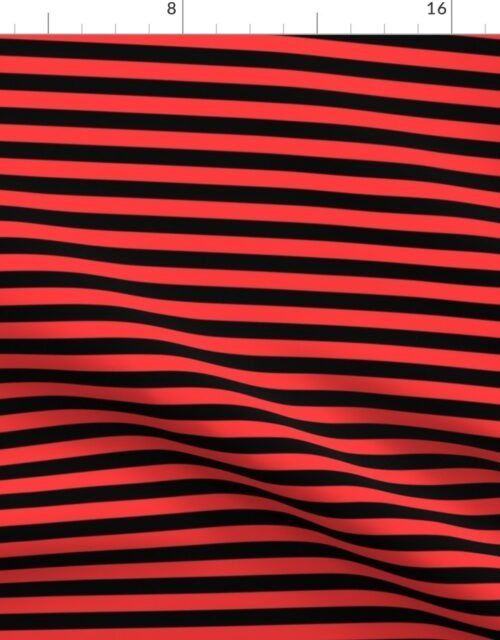Halloween Holiday 1/2 inch Black and Donated Kidney Pink Witch Stripes Fabric