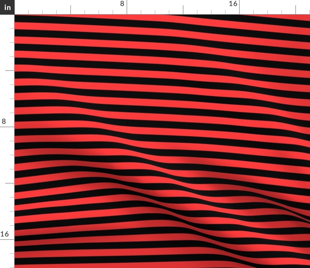 Halloween Holiday 1/2 inch Black and Donated Kidney Pink Witch Stripes Fabric