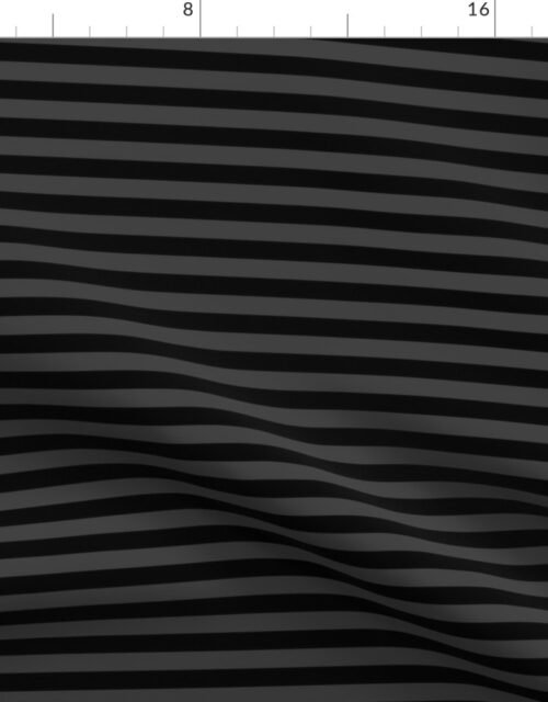 Halloween Holiday 1/2 inch Black and  Shadow Grey Witch Stripes Fabric