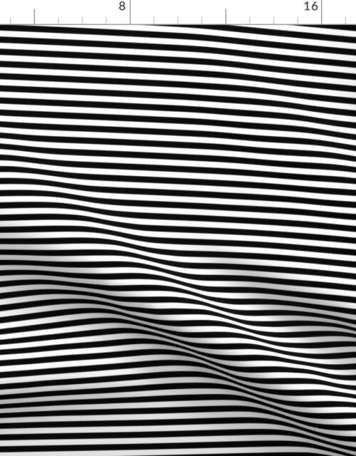 Halloween Holiday 1/4 inch Black Cat  and White Witch Stripes Fabric