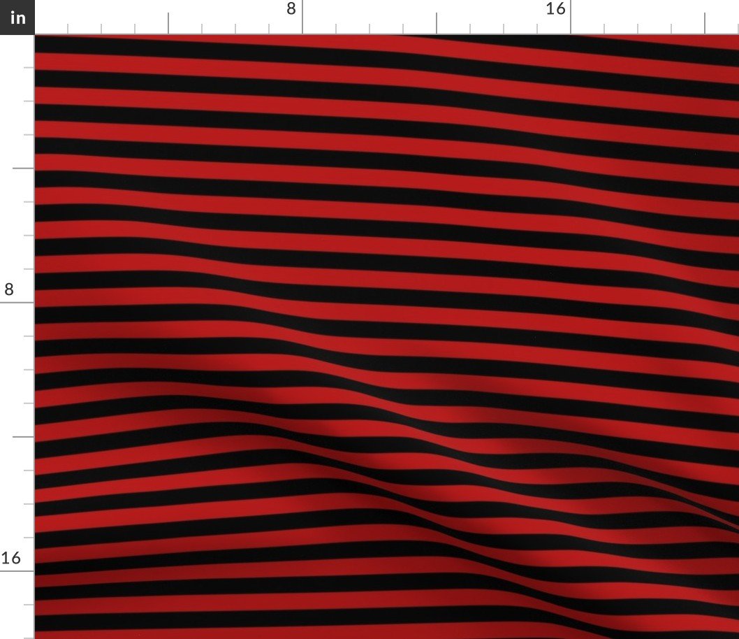 Halloween Holiday 1/4 inch Black and Blood Red Witch Stripes Fabric Halloween Holiday 1/4 inch Black and Blood Red Witch Stripes Fabric