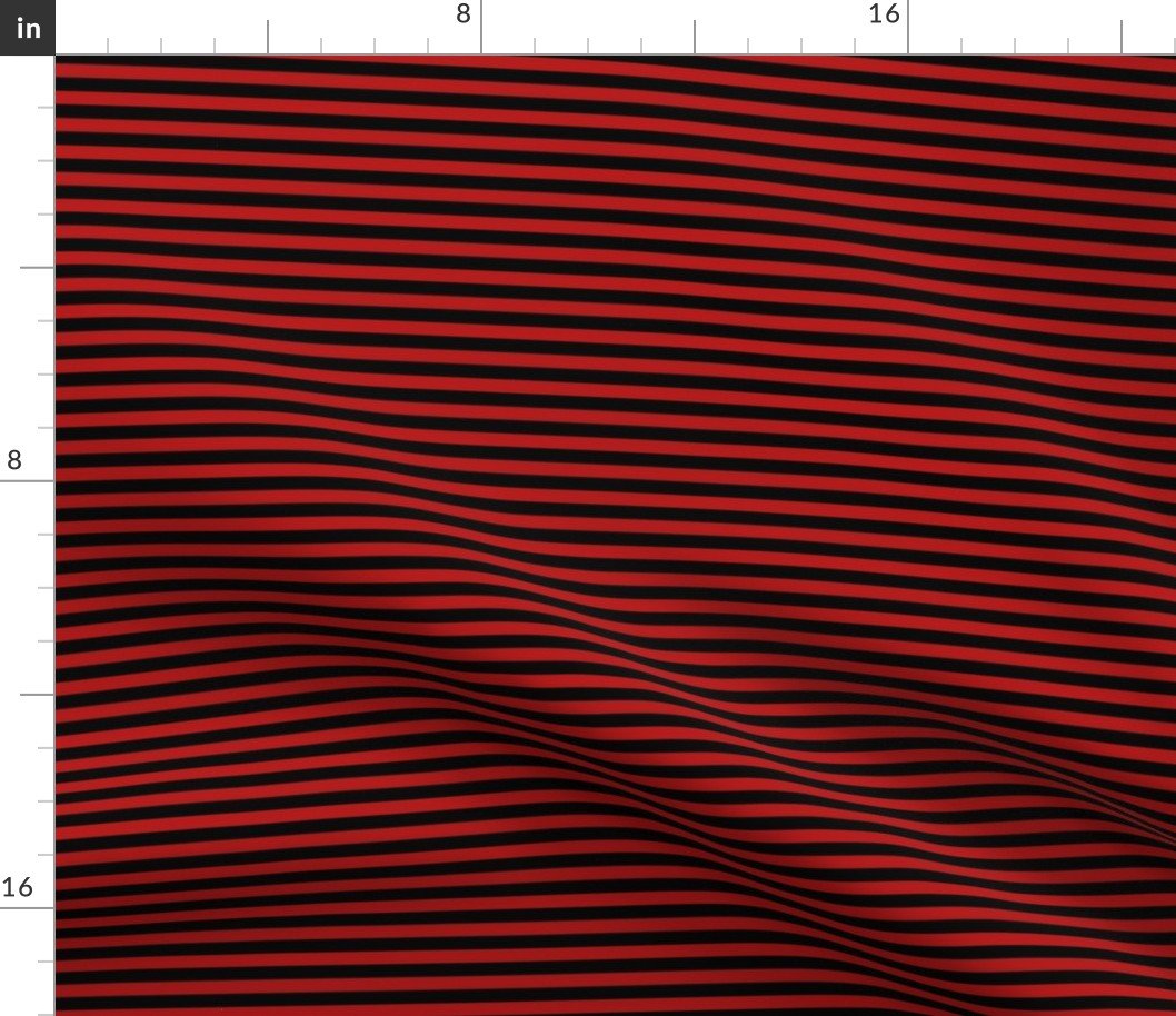Halloween Holiday 1/4 inch Black and Blood Red Witch Stripes Fabric Halloween Holiday 1/4 inch Black and Blood Red Witch Stripes Fabric