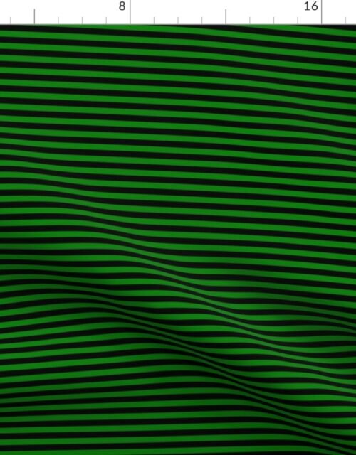 Halloween Holiday 1/4 inch Black and  Alien Witch Stripes Fabric