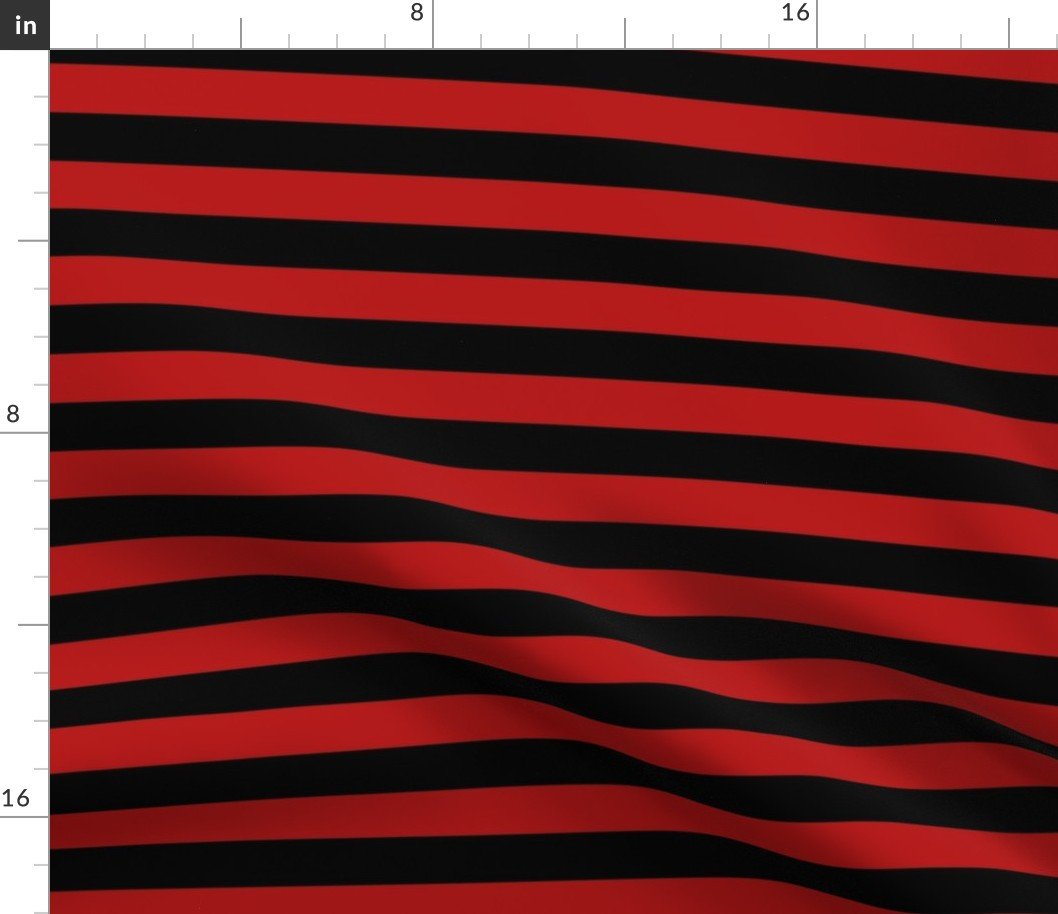 Halloween Holiday 1 inch Black and Blood Red Witch Stripes Fabric Halloween Holiday 1 inch Black and Blood Red Witch Stripes Fabric