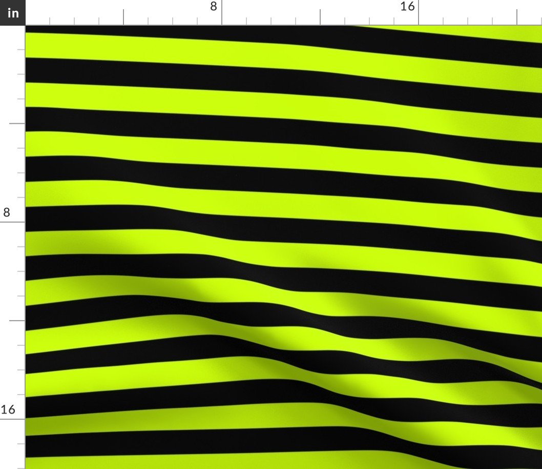 Halloween Holiday 1 inch Black and Slime Green Witch Stripes Fabric Halloween Holiday 1 inch Black and Slime Green Witch Stripes Fabric