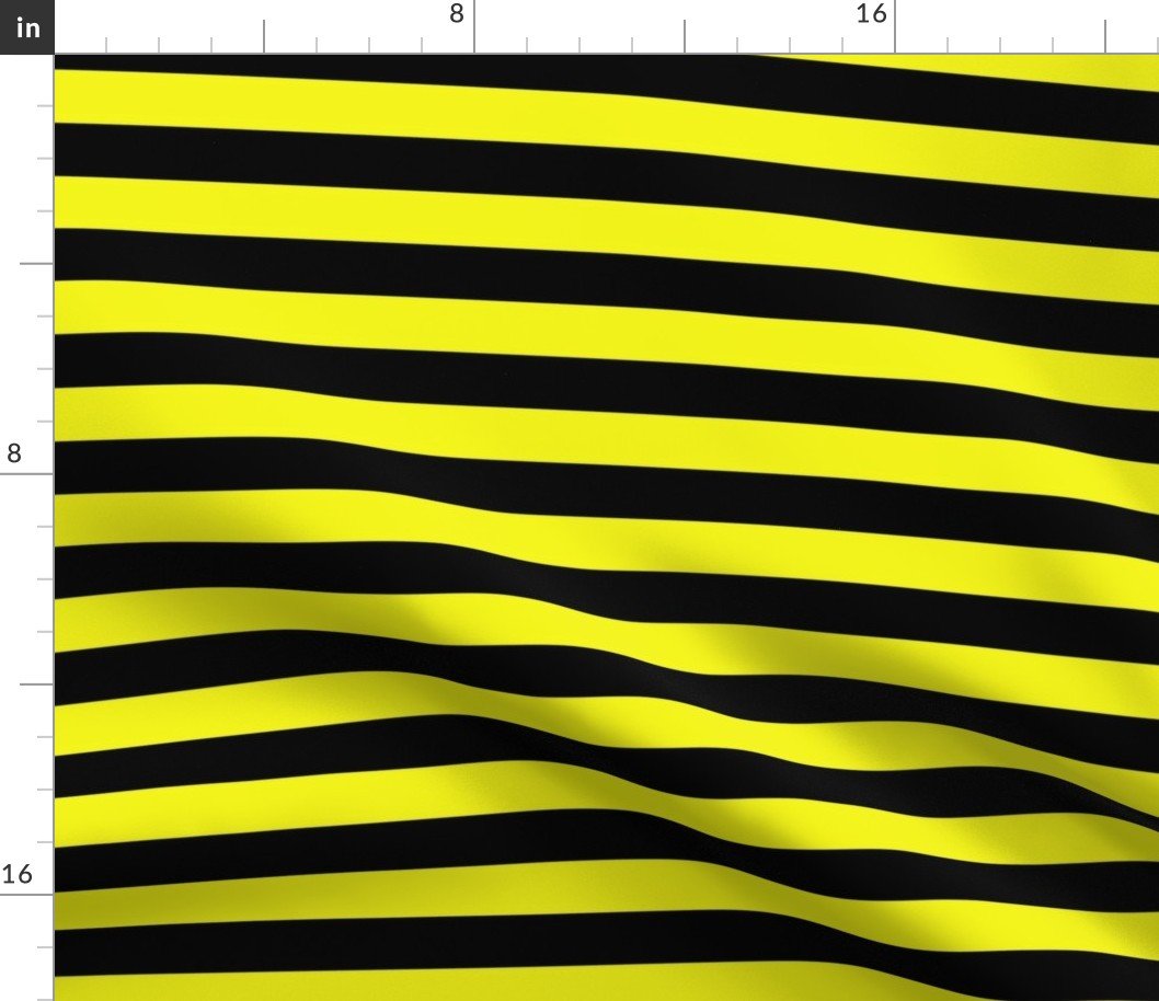 Halloween Holiday 1 inch Black and  Cats Eye Yellow  Witch Stripes Fabric