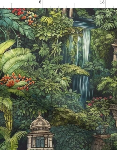 Hanging Gardens Of Babylon with Temples Fabric