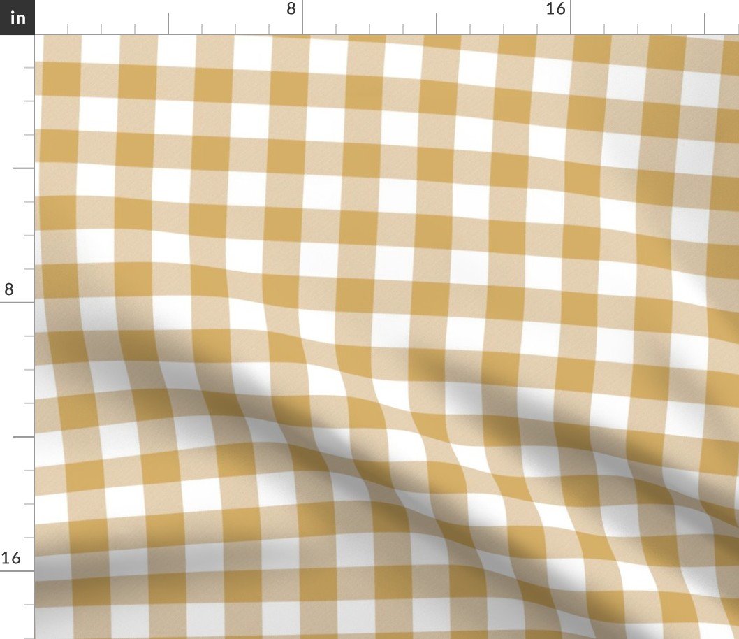 Honey Yellow and White Gingham Check Fabric Honey Yellow and White Gingham Check Fabric
