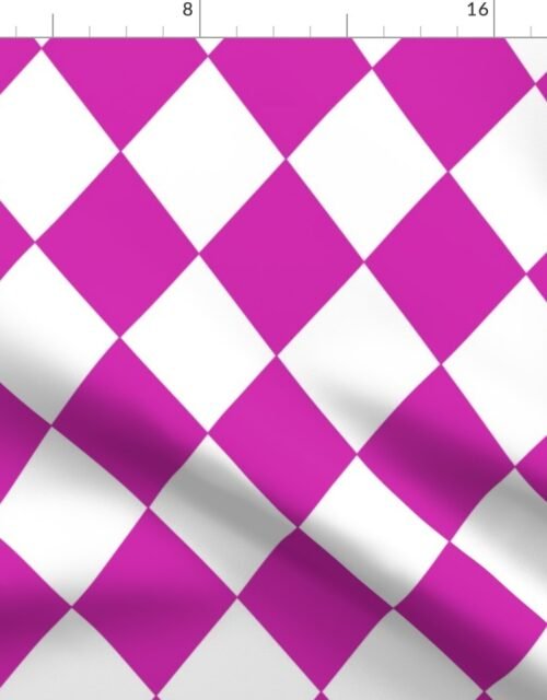 Hot Pink Modern Diamond Pattern Fabric