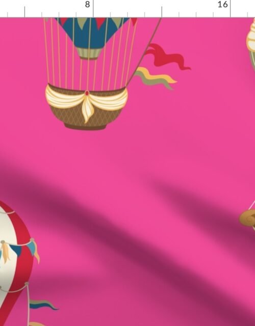 Huge Festooned Hot Air Balloons on Hot Pink Fabric