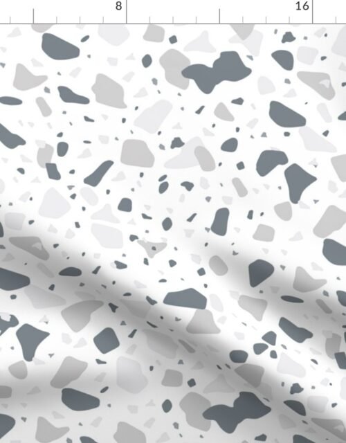 Ice Blue  Marble Chips French Provincial Winter Terazzo Fabric