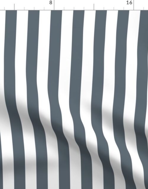 Ice Blue and White Vertical 1 inch French Provincial Stripe Fabric