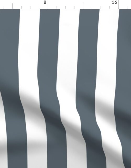 Ice Blue and White Vertical 2 inch French Provincial Cabana Stripe Fabric