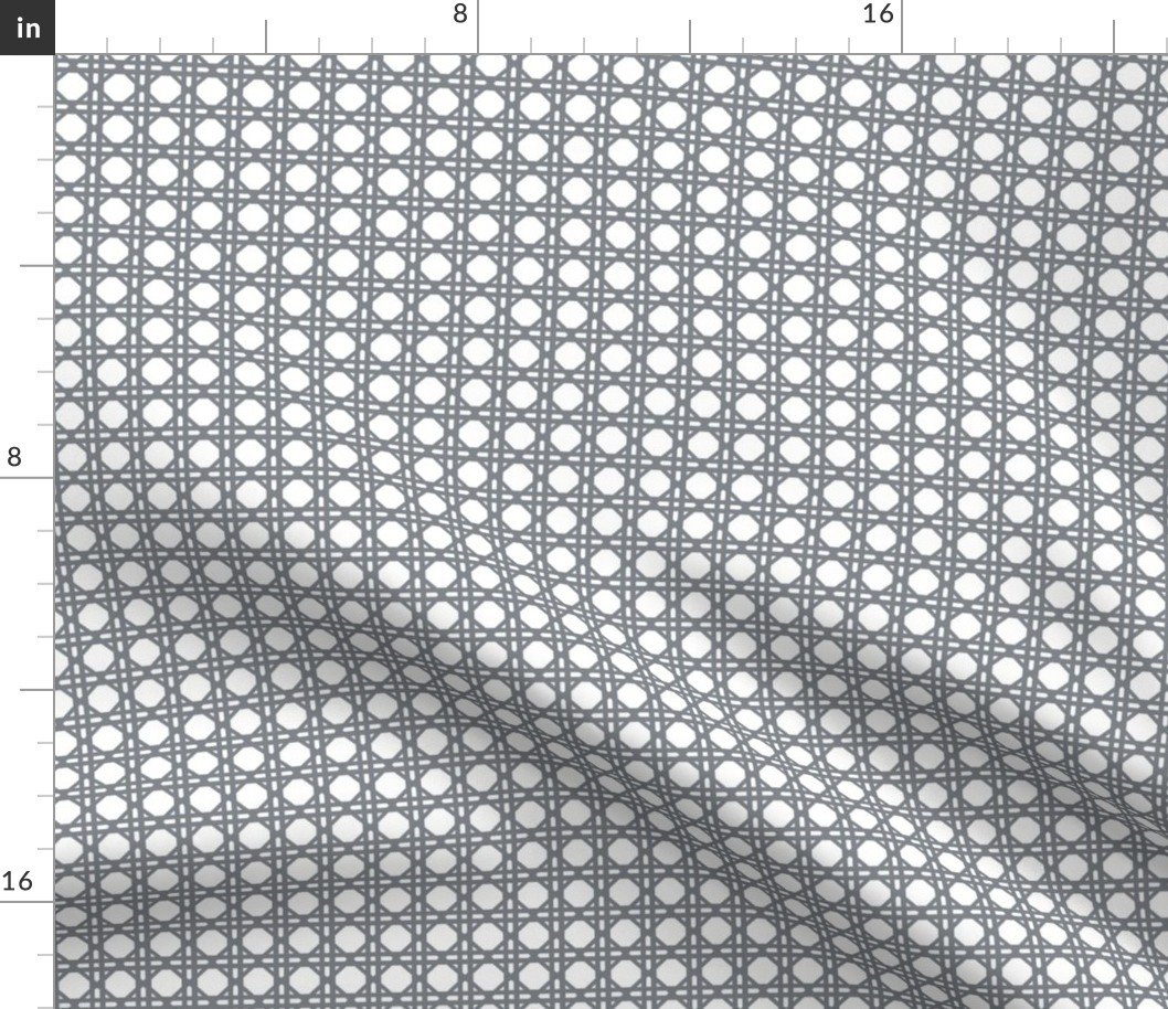Ice Blue on White Rattan Caning Pattern Fabric Ice Blue on White Rattan Caning Pattern Fabric