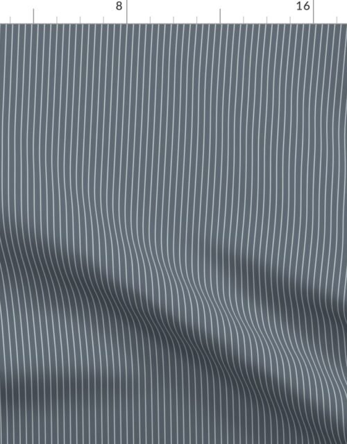 Ice  Blue and White Quarter Inch French Provincial Winter Pin Stripes Fabric