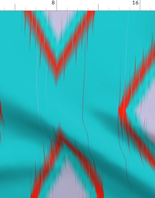 Ikat in Aqua, Lilac and Hot Pink Geometric Shapes Fabric