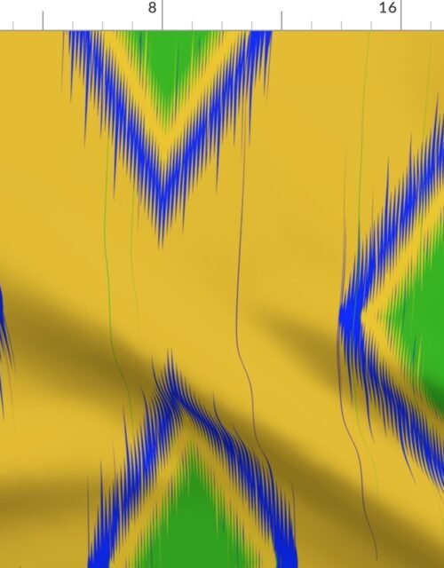 Ikat in Bright Yellow, Lilac and Hot Pink Geometric Shapes Fabric