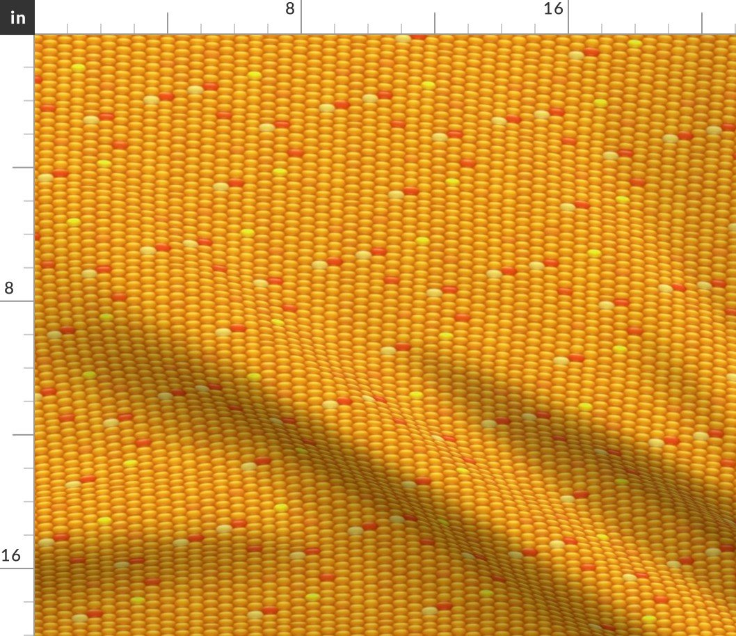 Indian Corn Kernels in Autumn Yellow , Orange and Brown for Thanksgiving Fabric