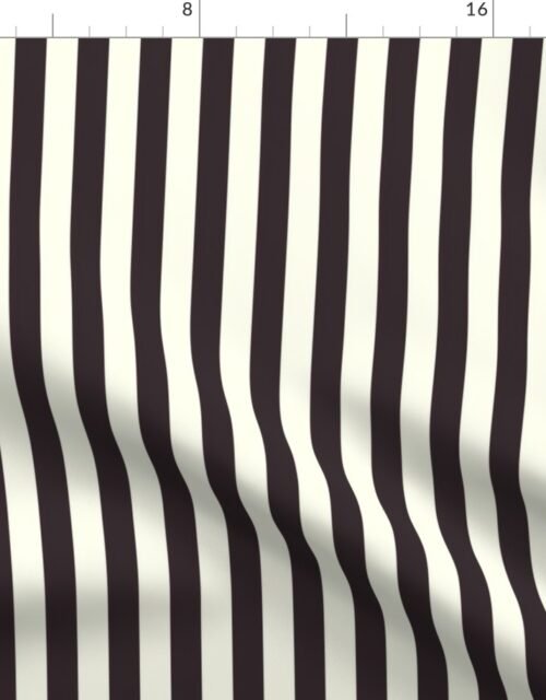 Ivory and Charcoal 3/4 inch Vertical Deck Chair Stripes Fabric