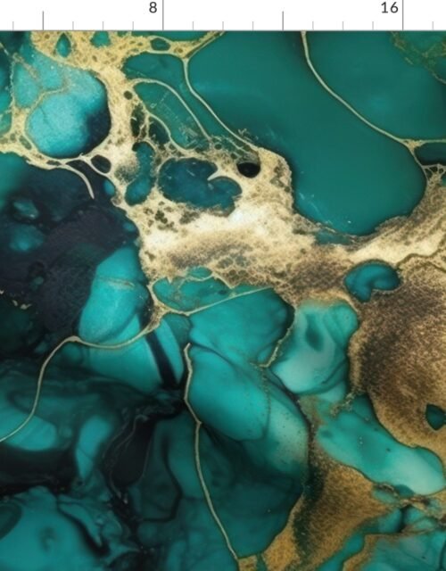 Jade and Gold Alcohol Ink 1 Fabric
