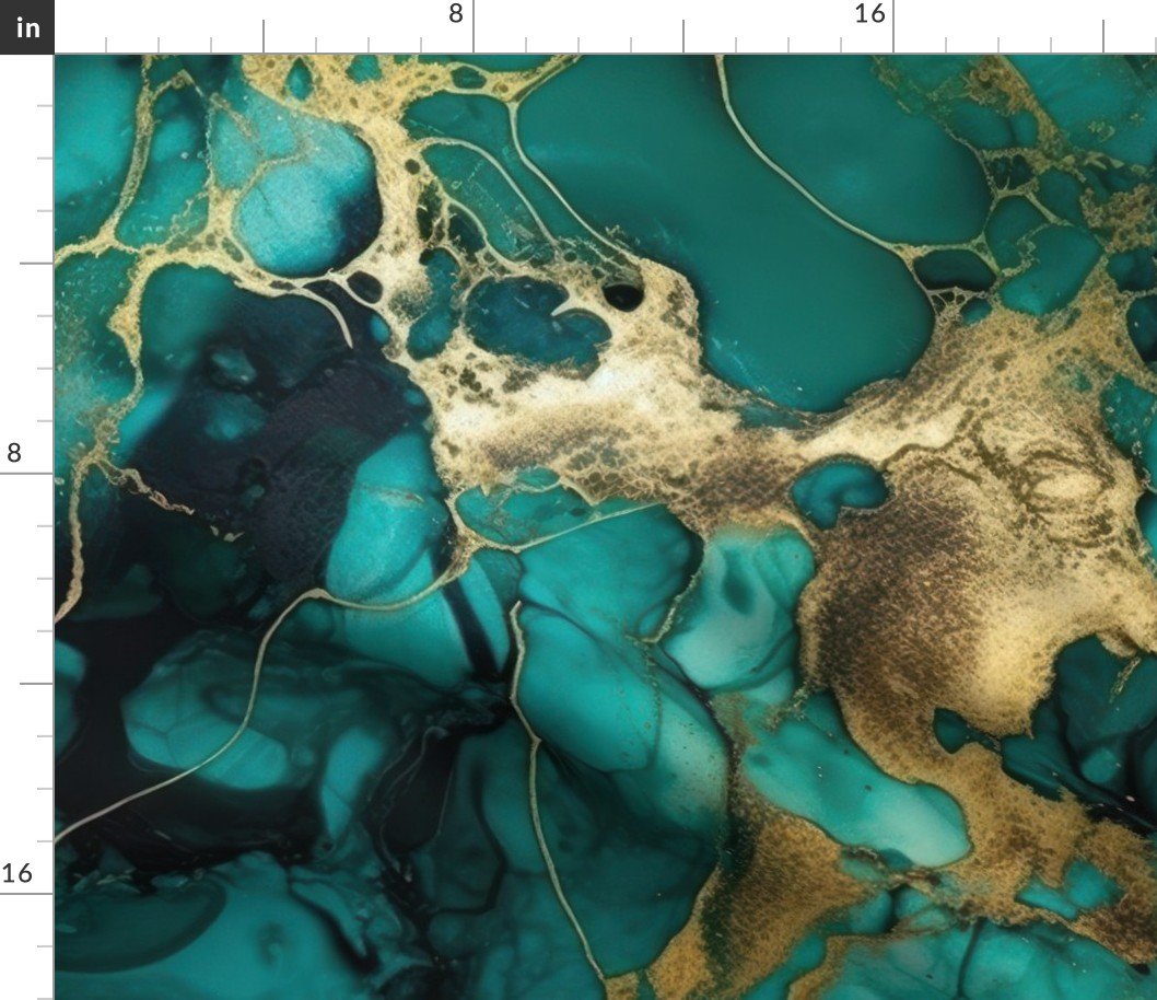 Jade and Gold Alcohol Ink 1 Fabric Jade and Gold Alcohol Ink 1 Fabric