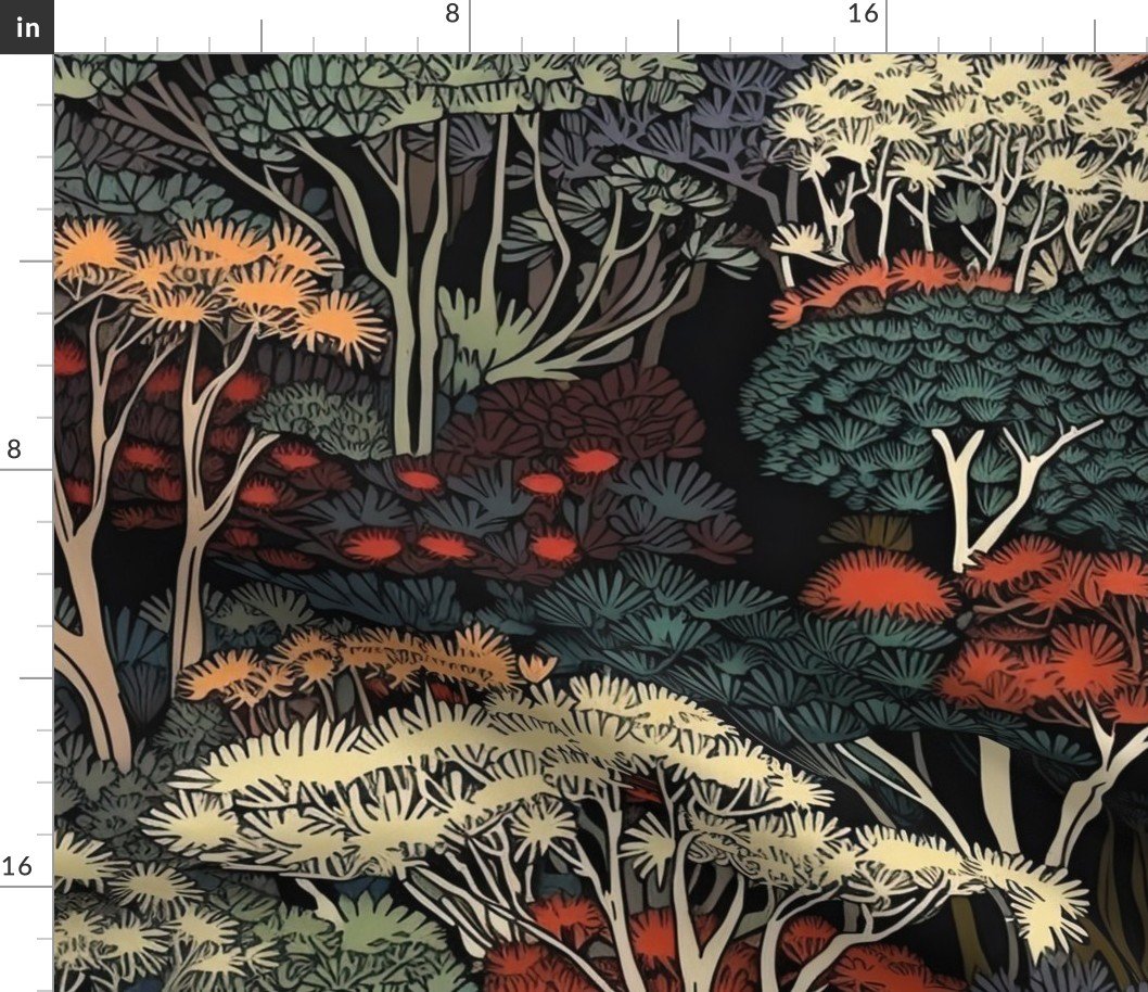 Japanese Tranquility Garden Endless Forest Fabric Japanese Tranquility Garden Endless Forest Fabric
