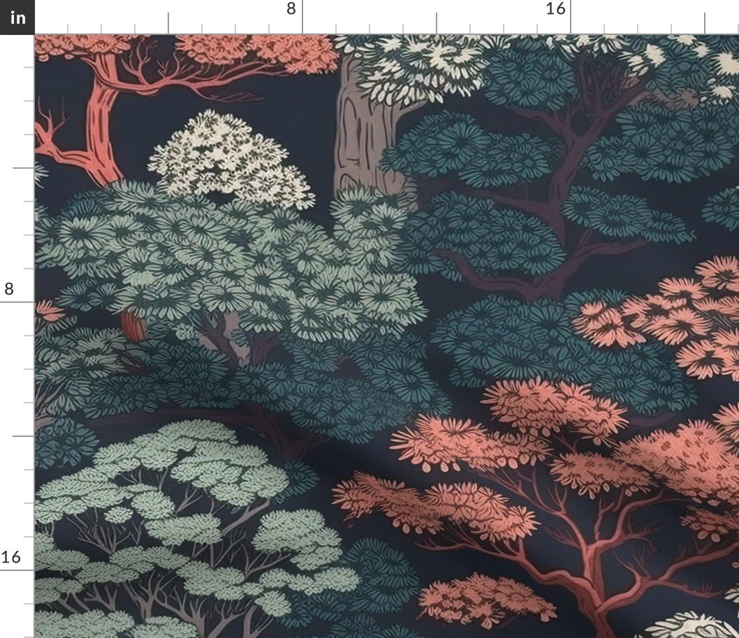 Japanese Tranquility Garden Endless Forest Fabric Japanese Tranquility Garden Endless Forest Fabric