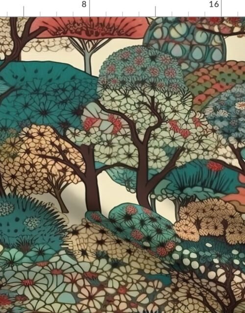 Japanese Tranquility Garden Endless Forest Fabric