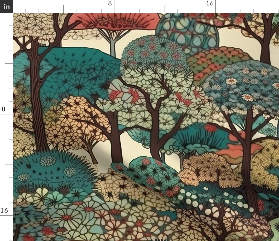Japanese Tranquility Garden Endless Forest Fabric Japanese Tranquility Garden Endless Forest Fabric