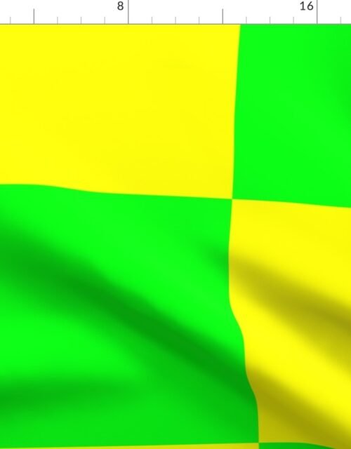 Jumbo 12 inch Bright Lemon and Lime Checkerboard Fabric