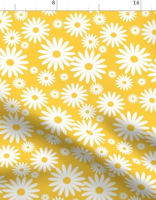 Jumbo Daisies in Goldenrod and White Fabric