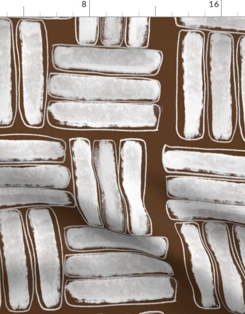 Kapa Sticks in Chalky White on Coco Brown Fabric
