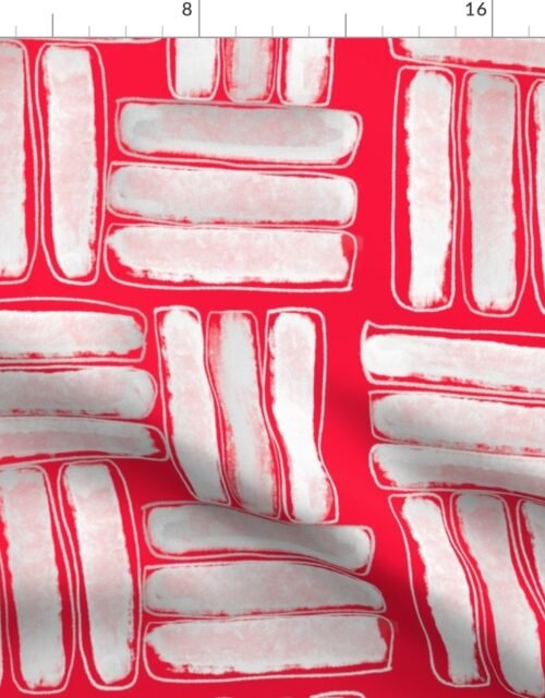Kapa Sticks in Chalky White on Hibiscus Red Fabric