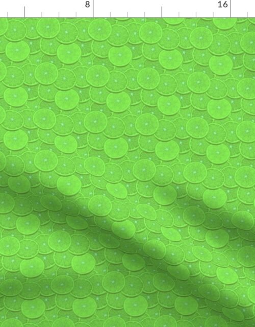Key Limes Citrus 1 inch Fruit Slices in a Zesty Repeat Pattern Fabric