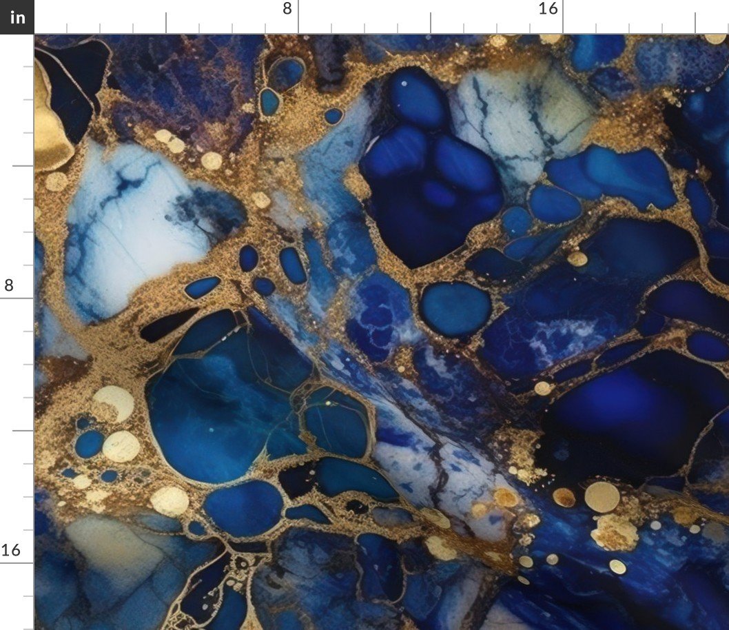 Lapis Lazuli and Gold Alcohol Ink 2 Fabric Lapis Lazuli and Gold Alcohol Ink 2 Fabric