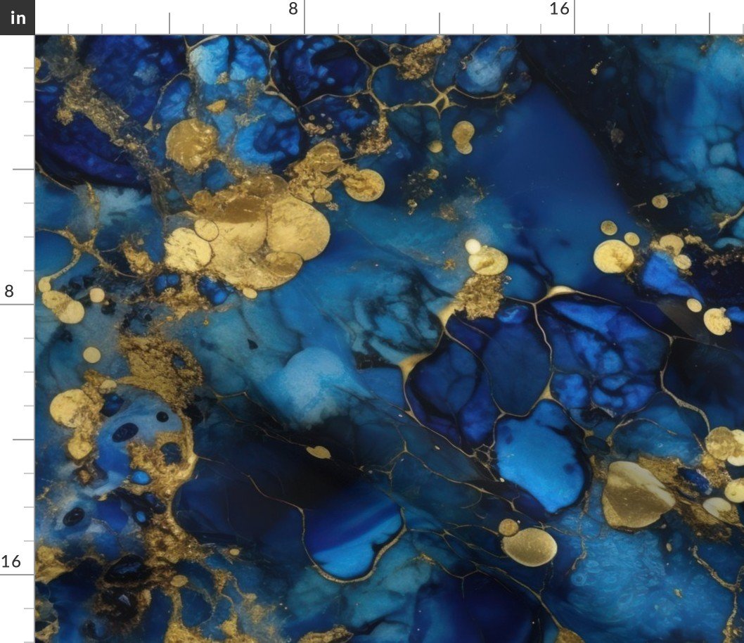 Lapis Lazuli and Gold Alcohol Ink 3 Fabric Lapis Lazuli and Gold Alcohol Ink 3 Fabric