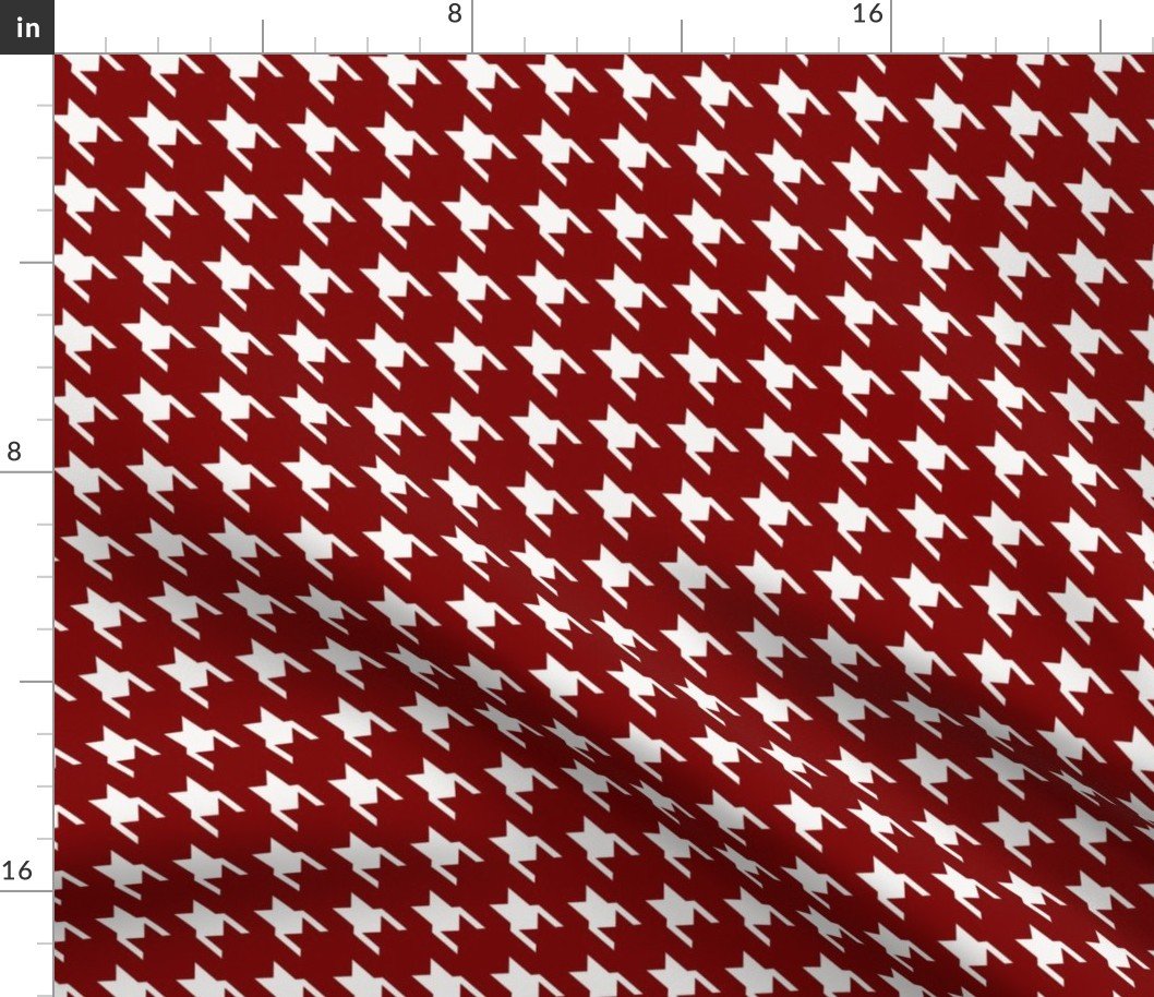 Large Dark Christmas Candy Apple Red Houndstooth Check Fabric Large Dark Christmas Candy Apple Red Houndstooth Check Fabric