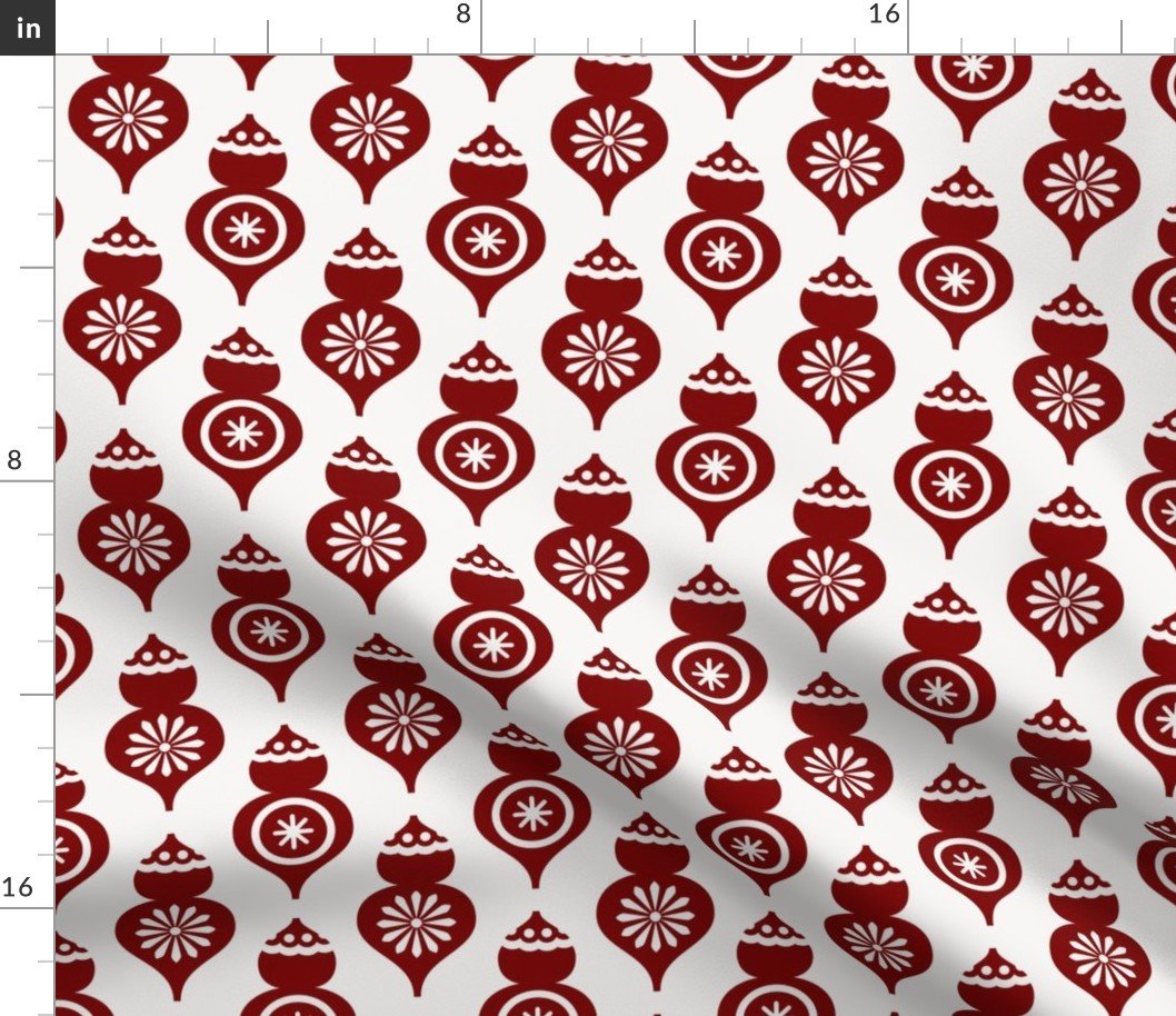 Large Dark Christmas Candy Apple Red Teardrop Ornaments Fabric Large Dark Christmas Candy Apple Red Teardrop Ornaments Fabric