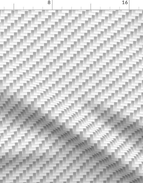 Large Diagonal Ribbed White Carbon Fibre  for the Man Cave Fabric
