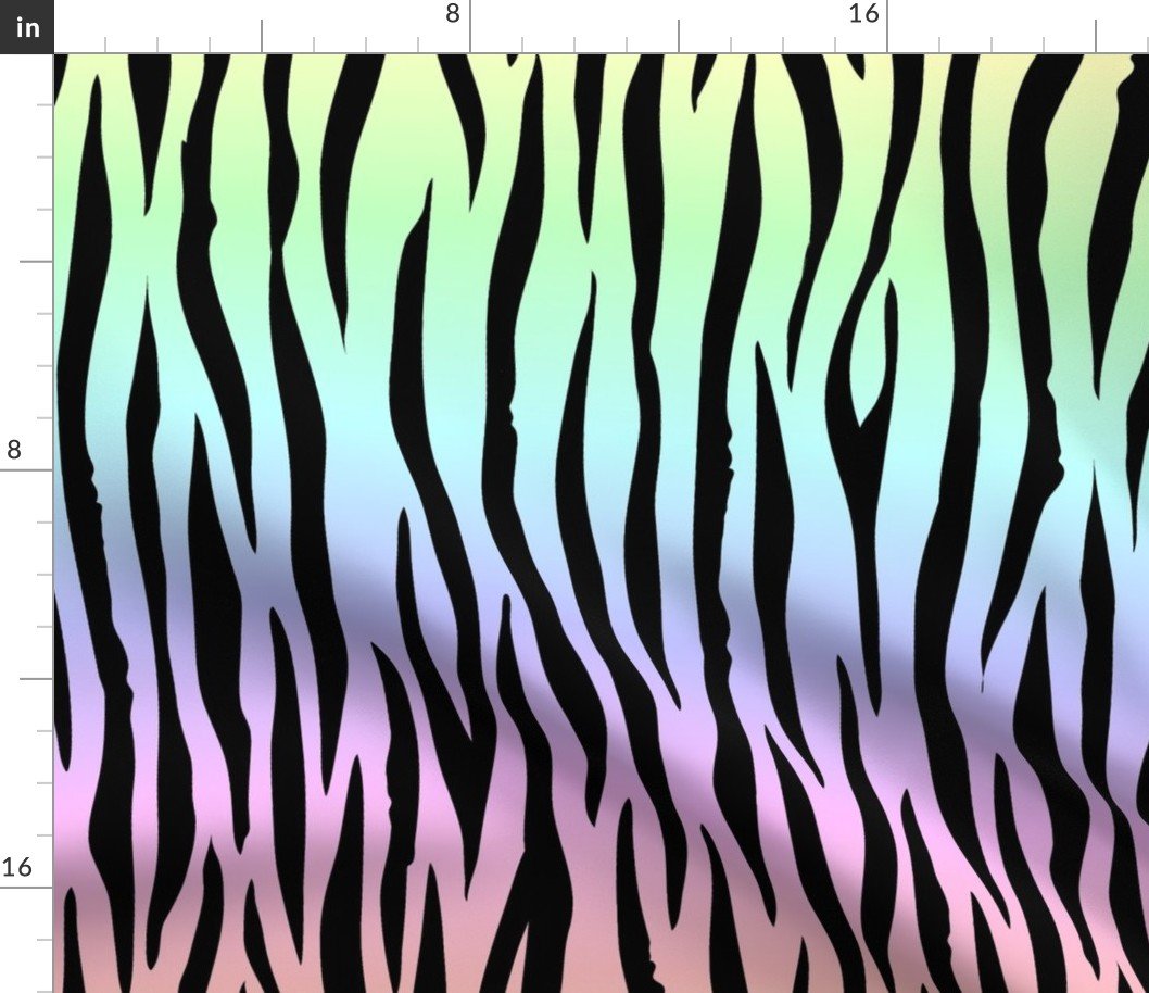 Large Pastel Rainbow Zebra Stripes Animal Print Fabric Large Pastel Rainbow Zebra Stripes Animal Print Fabric