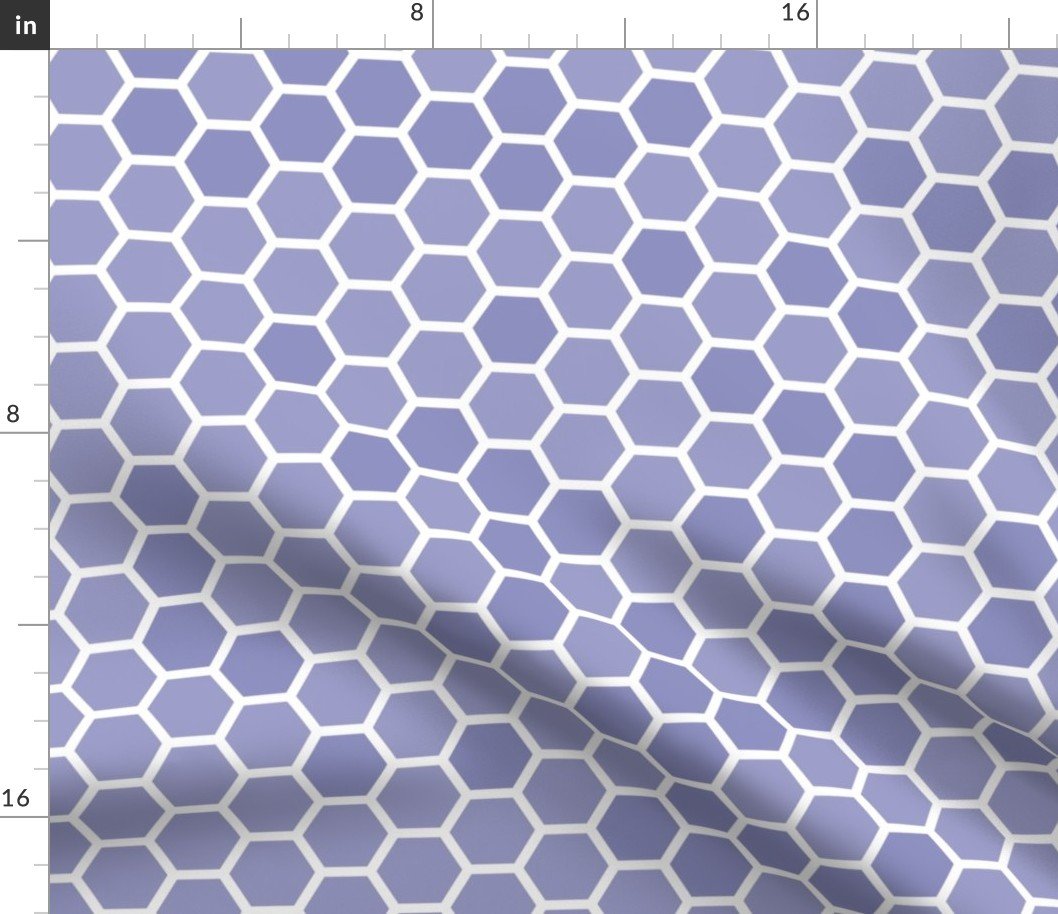 Large Very Periwinkle Purple Blue Bee Hive Geometric Hexagonal Design Fabric Large Very Periwinkle Purple Blue Bee Hive Geometric Hexagonal Design Fabric