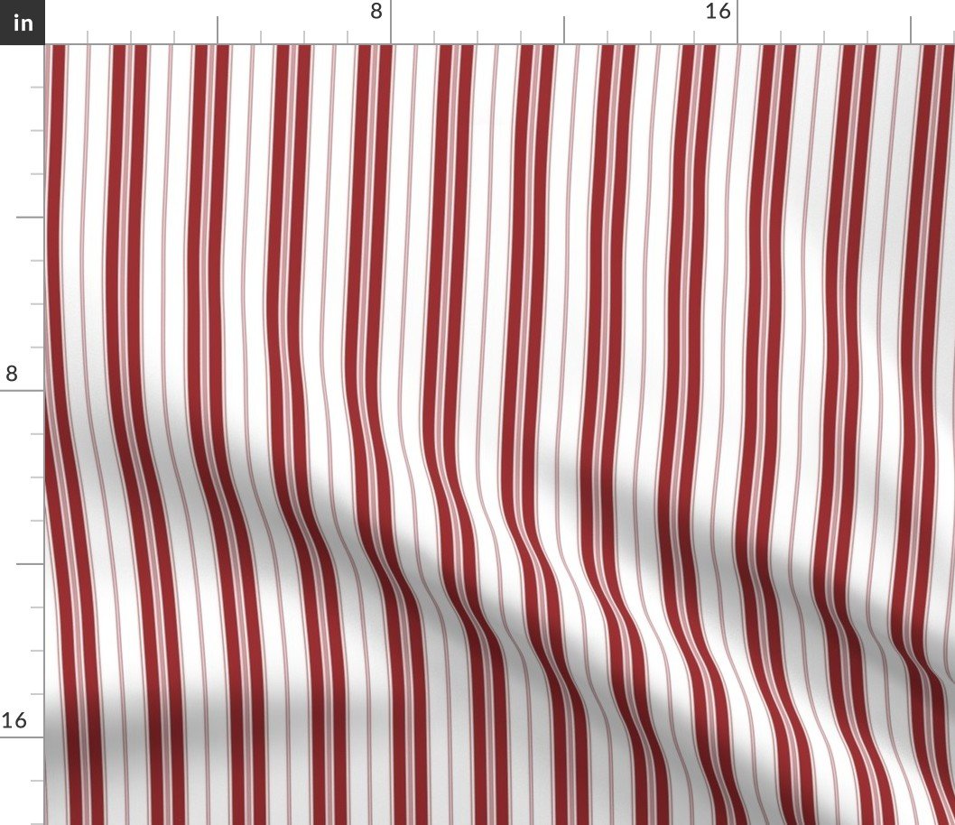 Lava Falls Red and White Autumn Winter 2022 2023 Color Trend Mattress Ticking Fabric