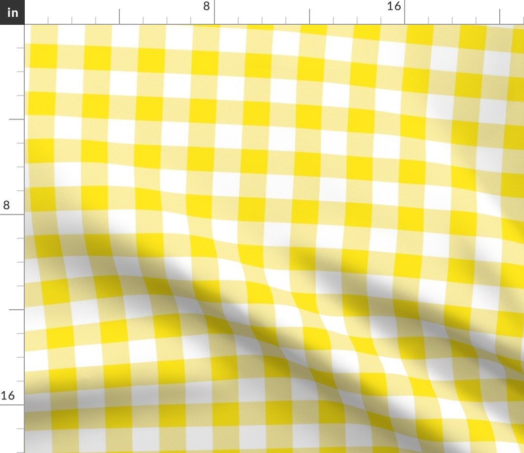 Lemon Lime Yellow and White Gingham Check Fabric Lemon Lime Yellow and White Gingham Check Fabric