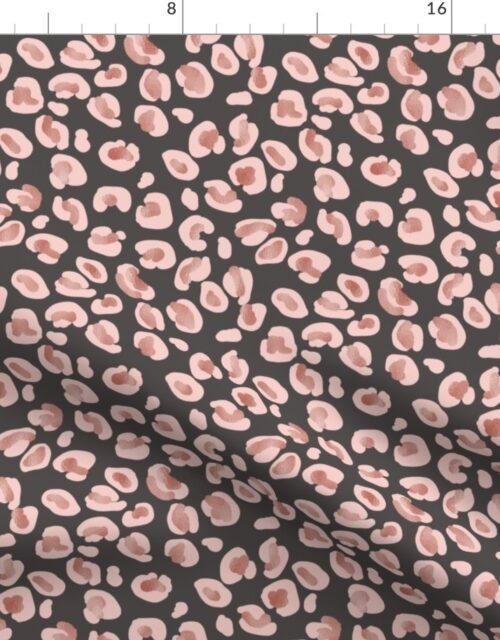 Leopard Charcoal with Rose Gold Spots Fabric