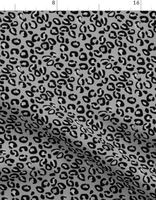 Leopard Spots in Silver and Grey Fabric
