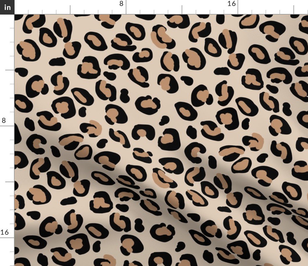 Leopard Tan Spots on Natural Cream Fabric Leopard Tan Spots on Natural Cream Fabric